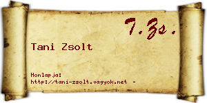 Tani Zsolt névjegykártya