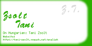 zsolt tani business card